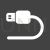 USB Cable Glyph Inverted Icon