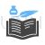 Quill and Book Blue Black Icon