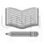 Pencil and Book Greyscale Icon