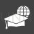 Online Graduation Glyph Inverted Icon