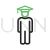 Student Standing Line Green Black Icon
