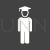 Student Standing Glyph Inverted Icon