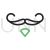 Moustache I Line Green Black Icon