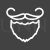 Beard and Moustache I Line Inverted Icon