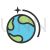 Star Orbitting Earth Line Filled Icon