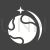 Star Orbitting Earth Glyph Inverted Icon