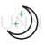 Moon and Stars Line Green Black Icon