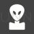 Alien Face Glyph Inverted Icon