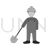 Construction Worker III Greyscale Icon - IconBunny