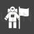 Man with Flag Glyph Inverted Icon