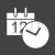 Date & time Glyph Inverted Icon - IconBunny