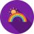 Rainbow Flat Shadowed Icon - IconBunny