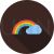 Rainbow II Flat Shadowed Icon - IconBunny