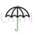 Umbrella Line Green Black Icon - IconBunny