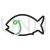 Fish Line Green Black Icon - IconBunny