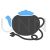 Tea kettle Blue Black Icon - IconBunny