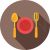 Plate with fork and knife Flat Shadowed Icon - IconBunny