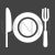 Plate with fork and knife Glyph Inverted Icon - IconBunny
