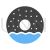 Doughnut sprinkled Blue Black Icon - IconBunny