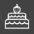 Two layered cake Line Inverted Icon - IconBunny