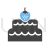 Two layered cake Blue Black Icon - IconBunny