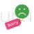 Apology tag Flat Multicolor Icon - IconBunny