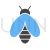 Bee Blue Black Icon - IconBunny