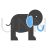 Elephant Blue Black Icon - IconBunny