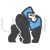Gorilla Blue Black Icon - IconBunny