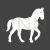 Horse Glyph Inverted Icon - IconBunny