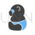 Panda Blue Black Icon - IconBunny