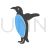 Penguin Blue Black Icon - IconBunny