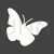 Butterfly Glyph Inverted Icon - IconBunny