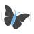Butterfly Blue Black Icon - IconBunny