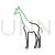 Giraffe Line Green Black Icon - IconBunny