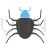 Bug Blue Black Icon - IconBunny