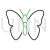 Butterfly II Line Green Black Icon - IconBunny