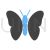 Butterfly II Blue Black Icon - IconBunny