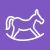 Rocking horse Line Multicolor B/G Icon - IconBunny