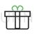 Gift Line Green Black Icon - IconBunny