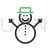 Snowman Line Green Black Icon - IconBunny
