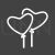 Heart Shaped Baloon Line Inverted Icon - IconBunny