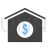 House Loan Blue Black Icon - IconBunny