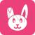 Bunny I Flat Round Corner Icon - IconBunny